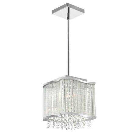Cwi Lighting Elsa 3 Light Drum Shade Mini Pendant With Chrome Finish 5320P10C-S